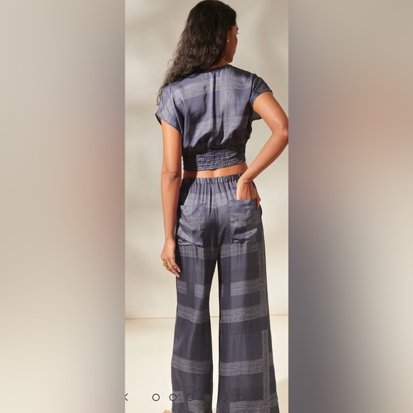 Lemlem silk set. Alia Plunge top & Desta pants. Worn 1x. Coordinating set. - Picture 1 of 7